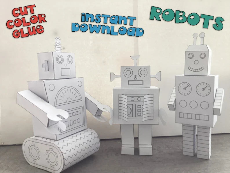 Ensemble Créatif Robots Papier