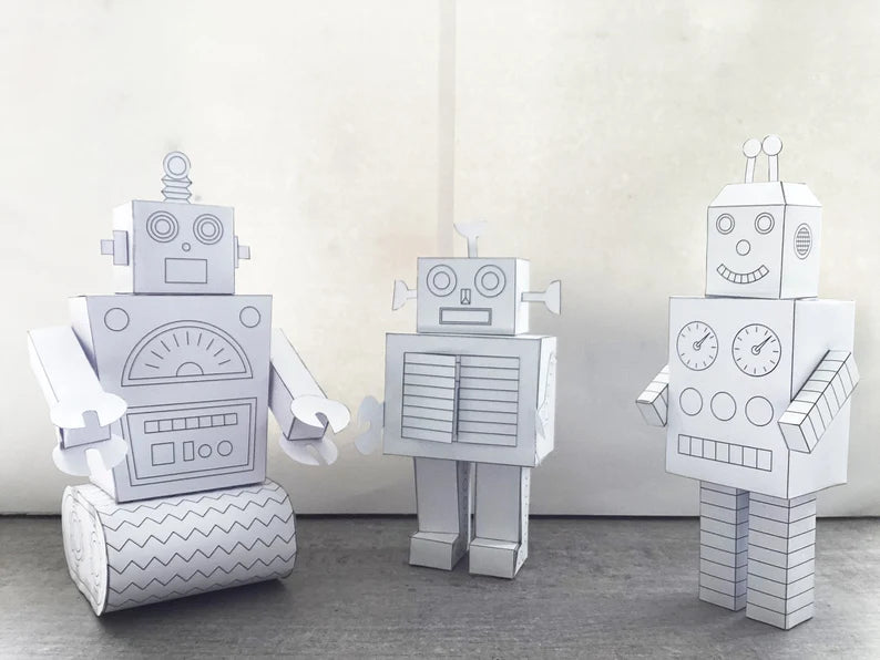 Ensemble Créatif Robots Papier