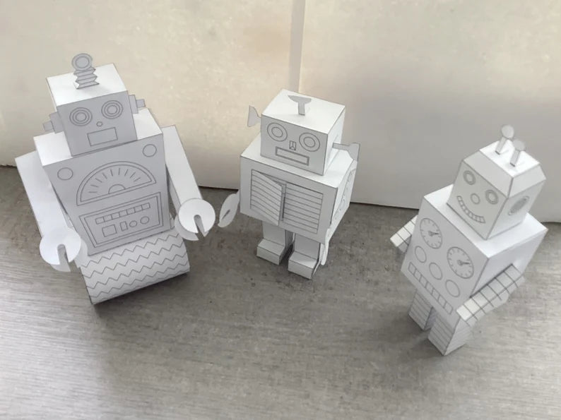 Ensemble Créatif Robots Papier