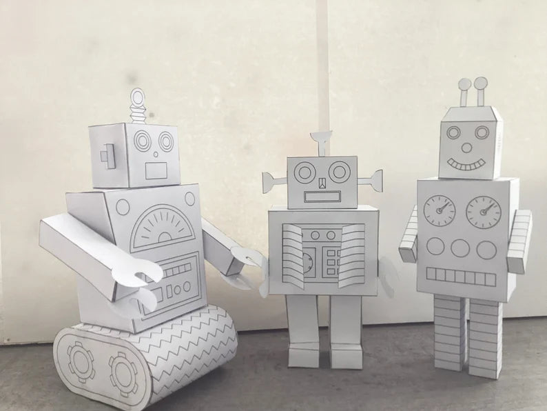 Ensemble Créatif Robots Papier