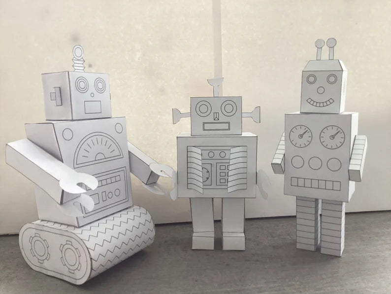 Ensemble Créatif Robots Papier